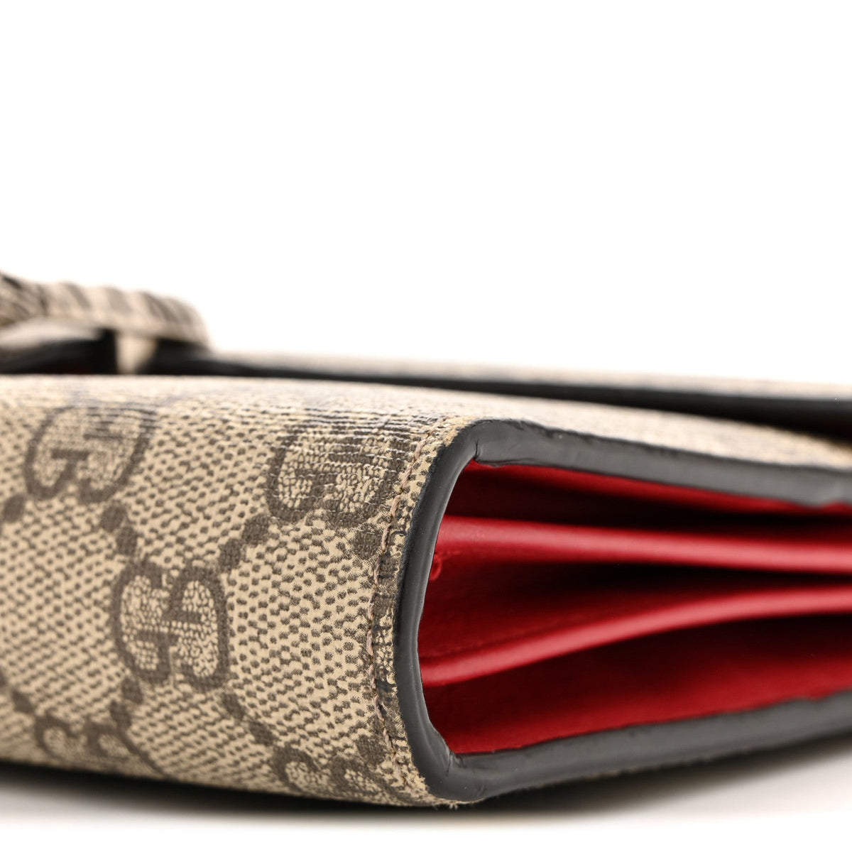 GG Supreme Monogram Mini Dionysus Chain Wallet Beige Vulcanic Red wholesalehk.shop