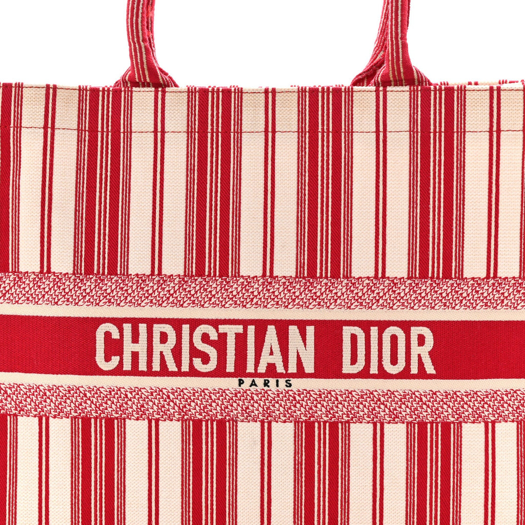 Canvas Embroidered Mykonos Large Striped Book Tote Red £¨ Direct shipment via from wholesalehk.shop