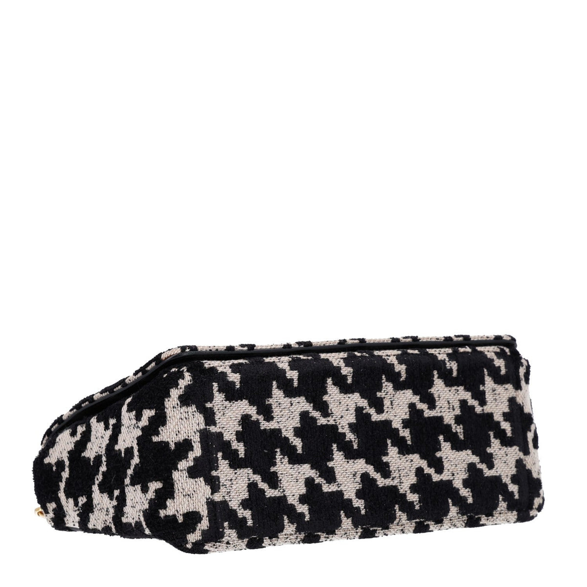 Technical Canvas Macro Houndstooth Medium Caro Bag Black White wholesalehk.shop