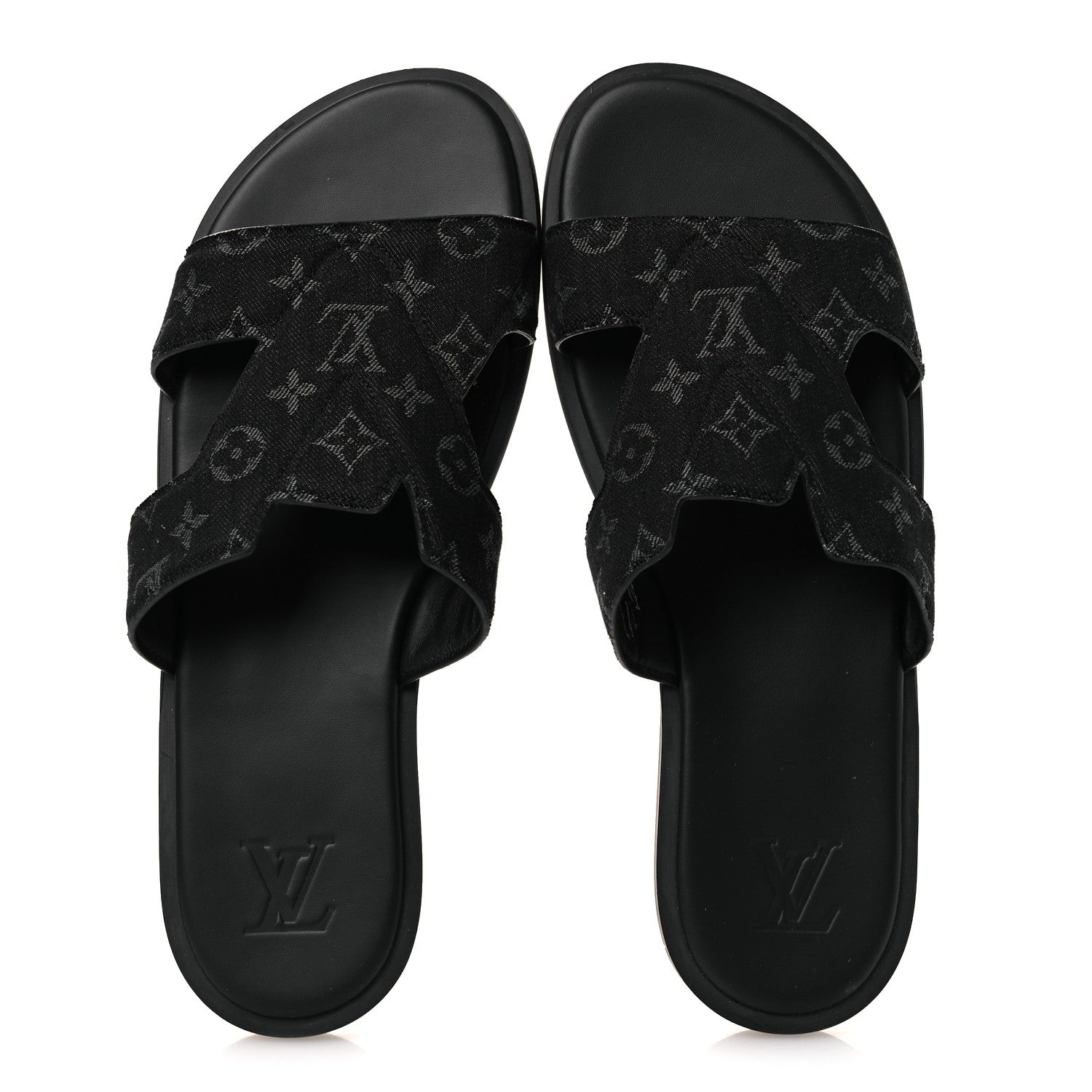 Monogram Denim Mens LV Oasis Mules 9.5 Black £¨ Direct shipment via from wholesalehk.shop