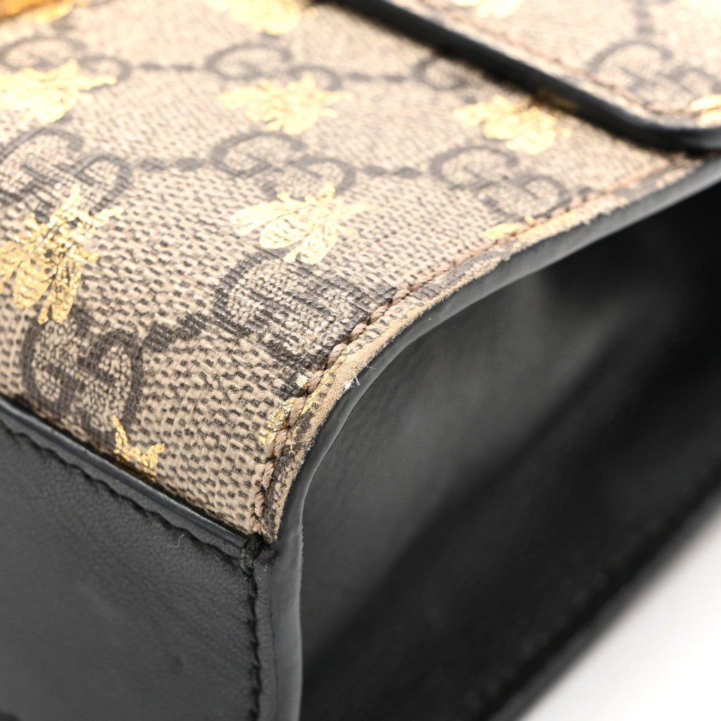 GG Supreme Monogram Bees Small Padlock Shoulder Bag Black £¨ Direct shipment via from wholesalehk.shop