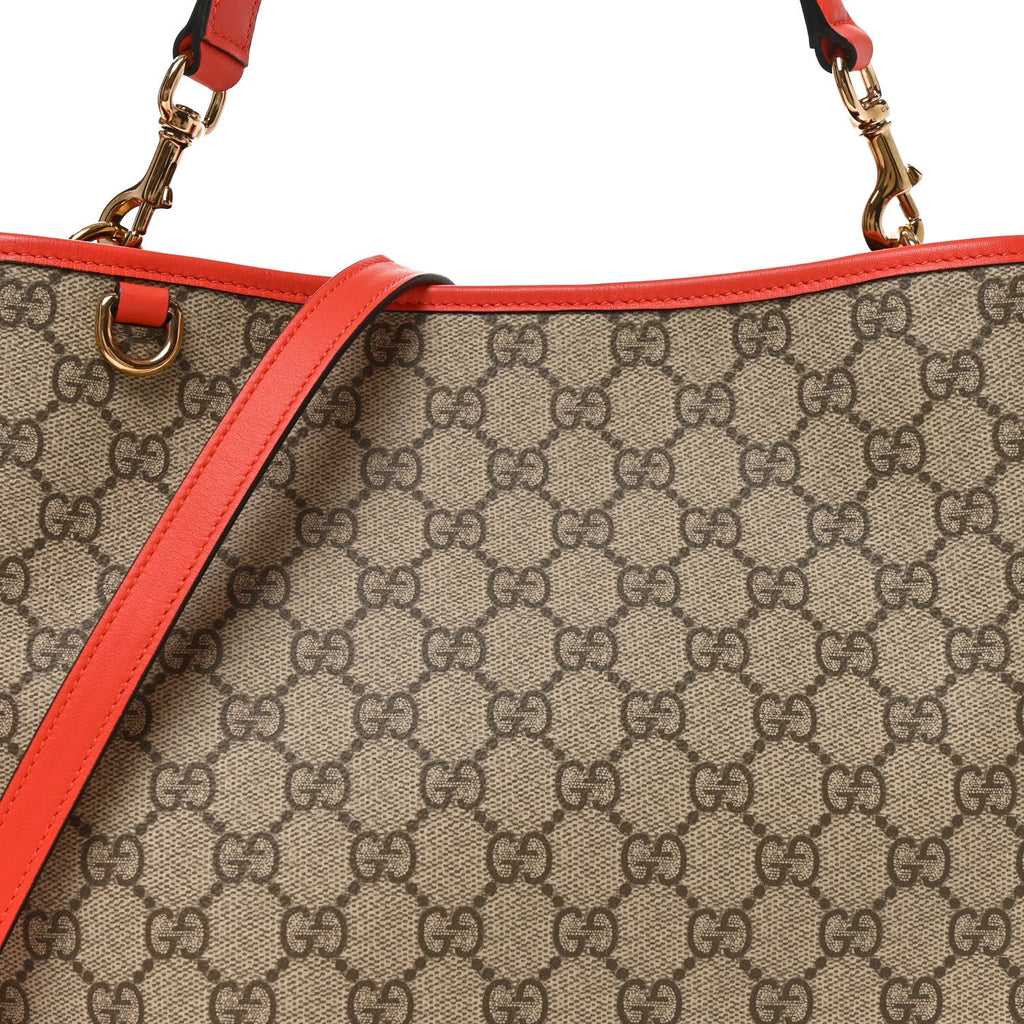 GG Supreme Monogram Medium Emblem Bucket Bag Beige Orange wholesalehk.shop