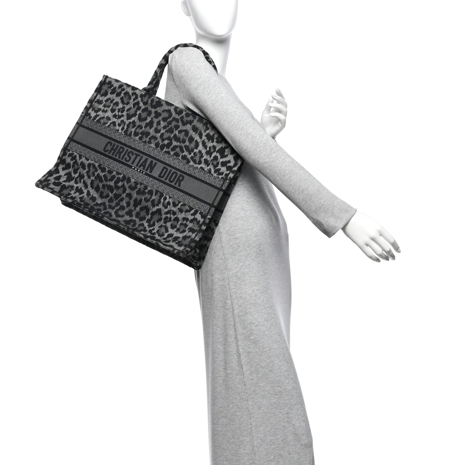 Canvas Mizza Embroidered Large Leopard Book Tote Grey £¨ Direct shipment via from wholesalehk.shop
