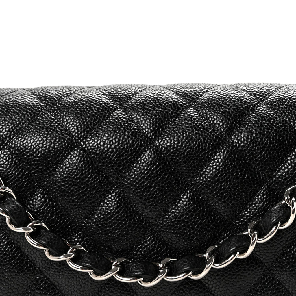 Caviar Quilted Jumbo Double Flap Black wholesalehk.shop
