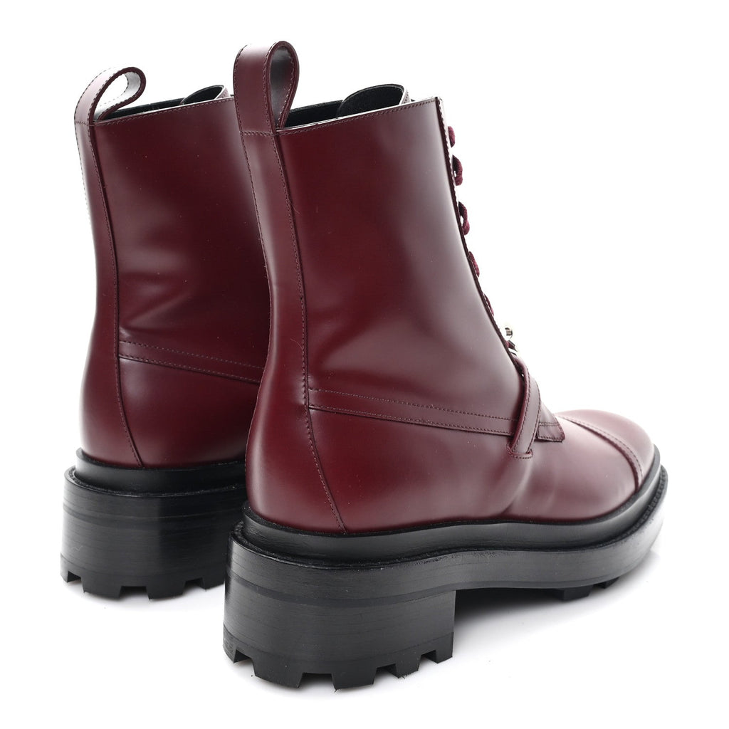 Glossed Calfskin Funk Ankle Boots 38.5 Rouge H wholesalehk.shop