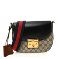 GG Supreme Monogram Web Medium Padlock Messenger Shoulder Bag Black £¨ Direct shipment via from wholesalehk.shop