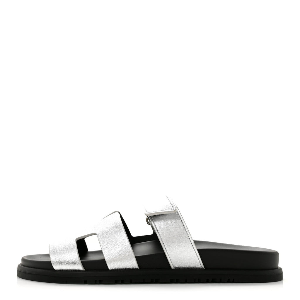 Metallic Goatskin Womens Chypre Sandals 40 Argent wholesalehk.shop