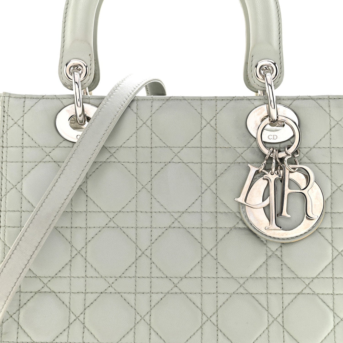 Lambskin Cannage Medium Lady Dior Green wholesalehk.shop