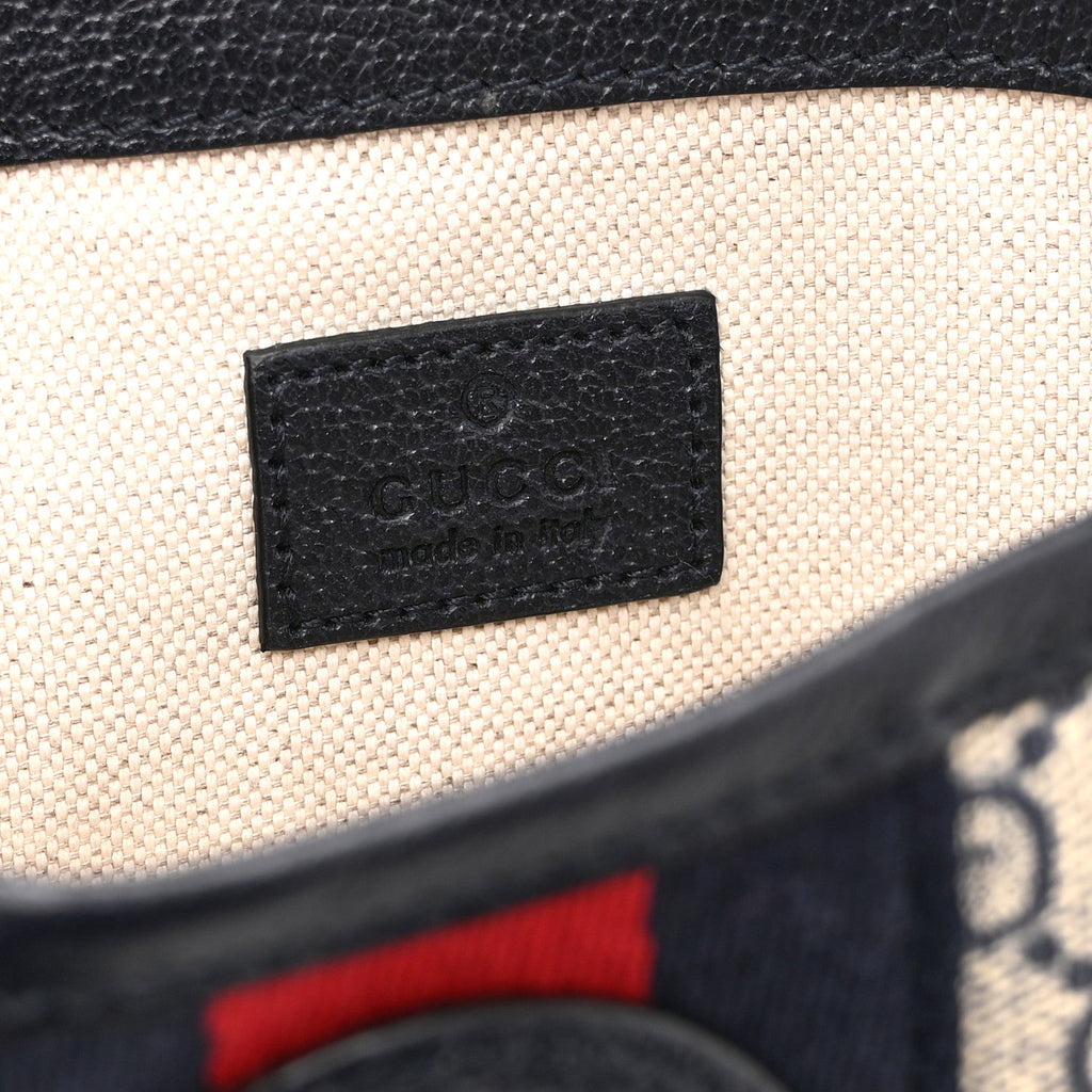 GG Supreme Monogram Web Small Ophidia Belt Bag 90 36 Beige Navy wholesalehk.shop