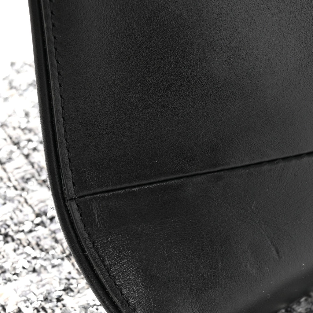 Tweed Saddle Crossbody Bag Black Silver wholesalehk.shop