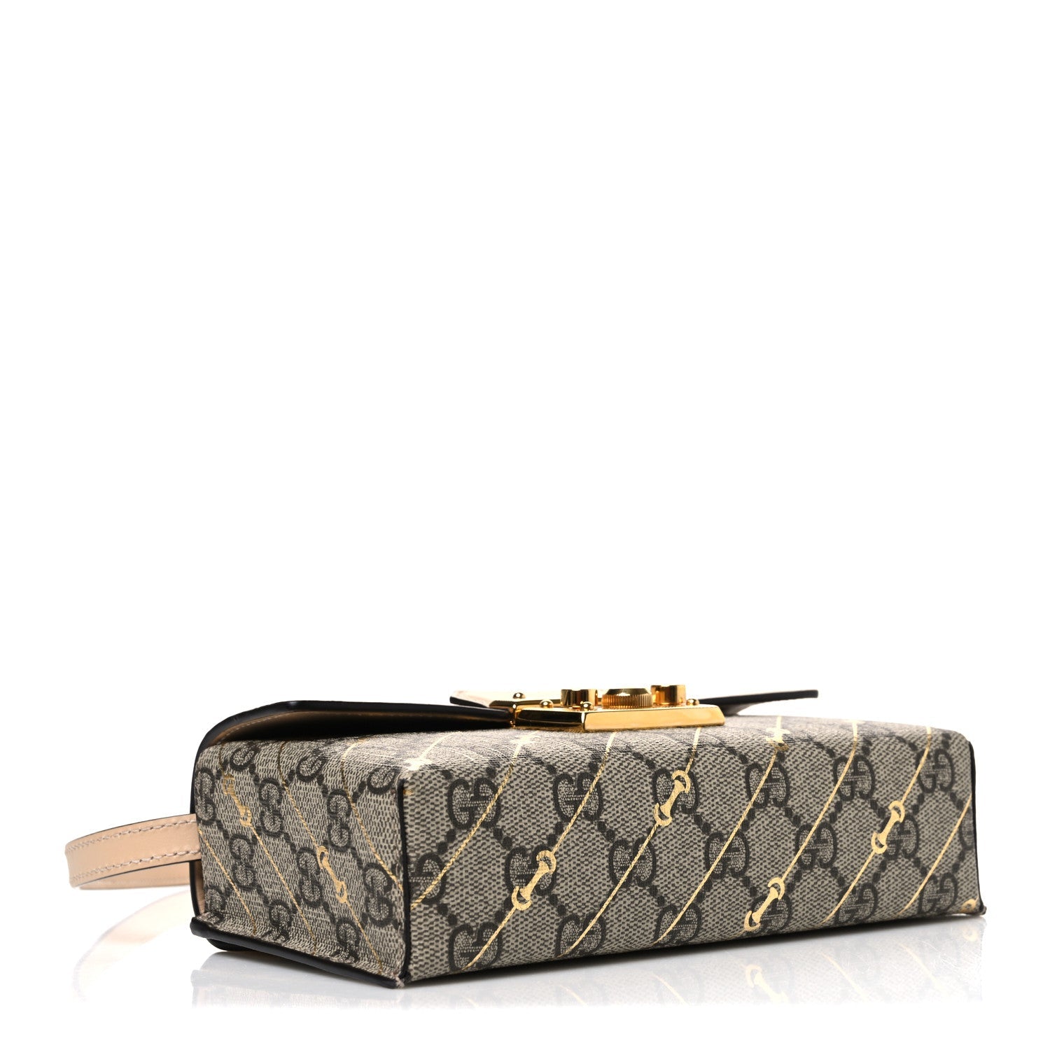 GG Supreme Monogram Calfskin Horsebit Print Mini Padlock Top Handle Shoulder Bag Beige Ebony Light Pink £¨ Direct shipment via from wholesalehk.shop