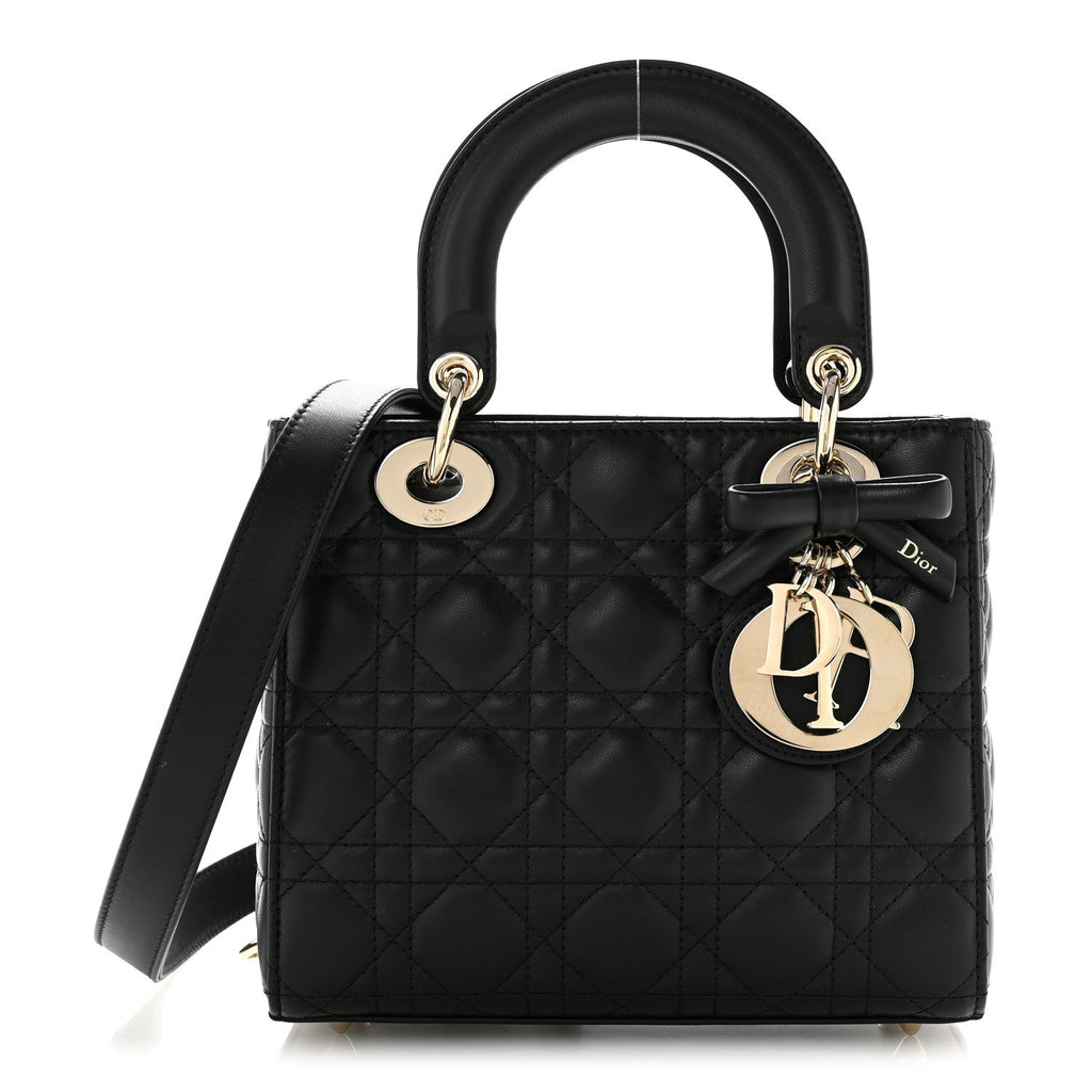 Lambskin Cannage Small Lady Dior Black wholesalehk.shop