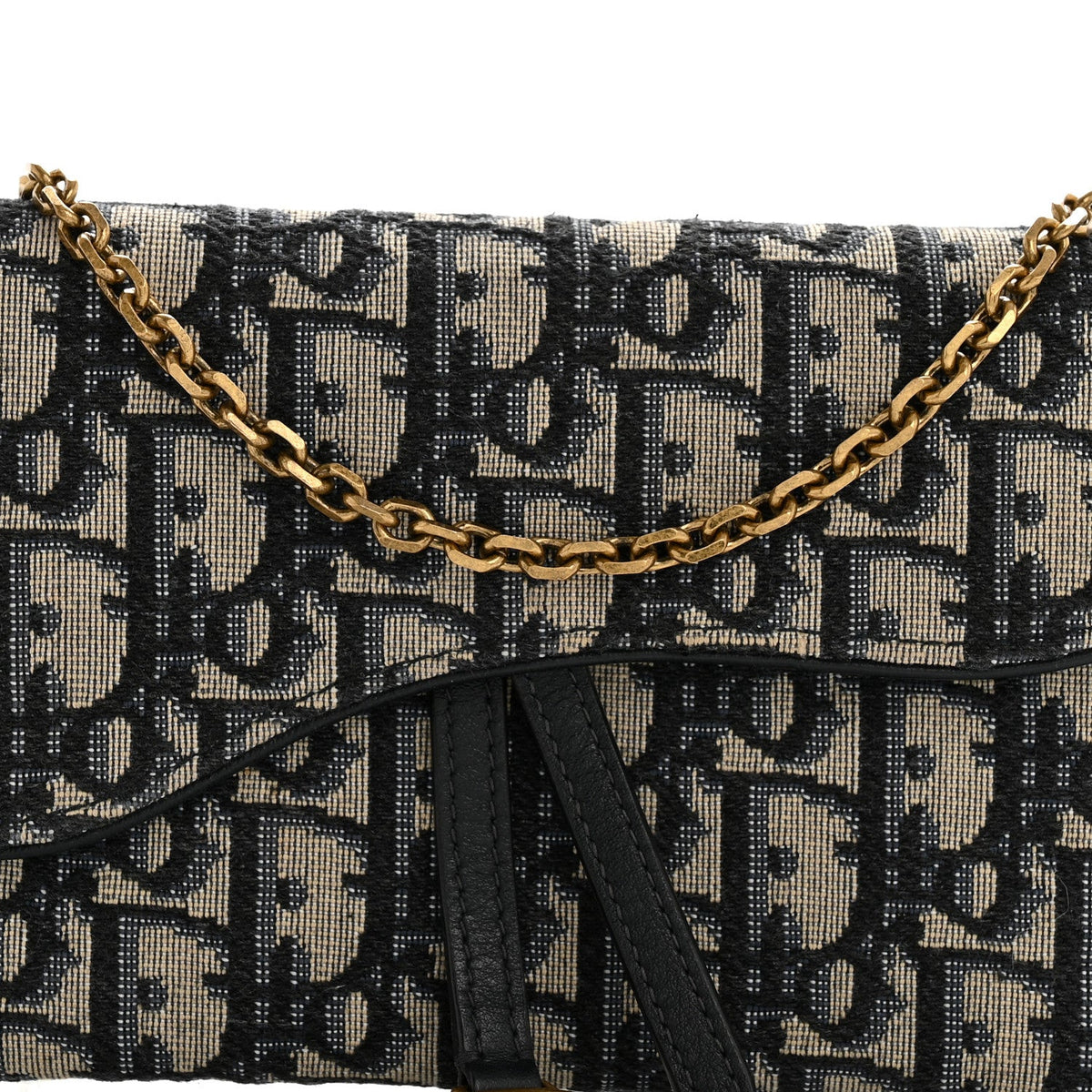 Oblique Saddle Chain Long Wallet Blue wholesalehk.shop