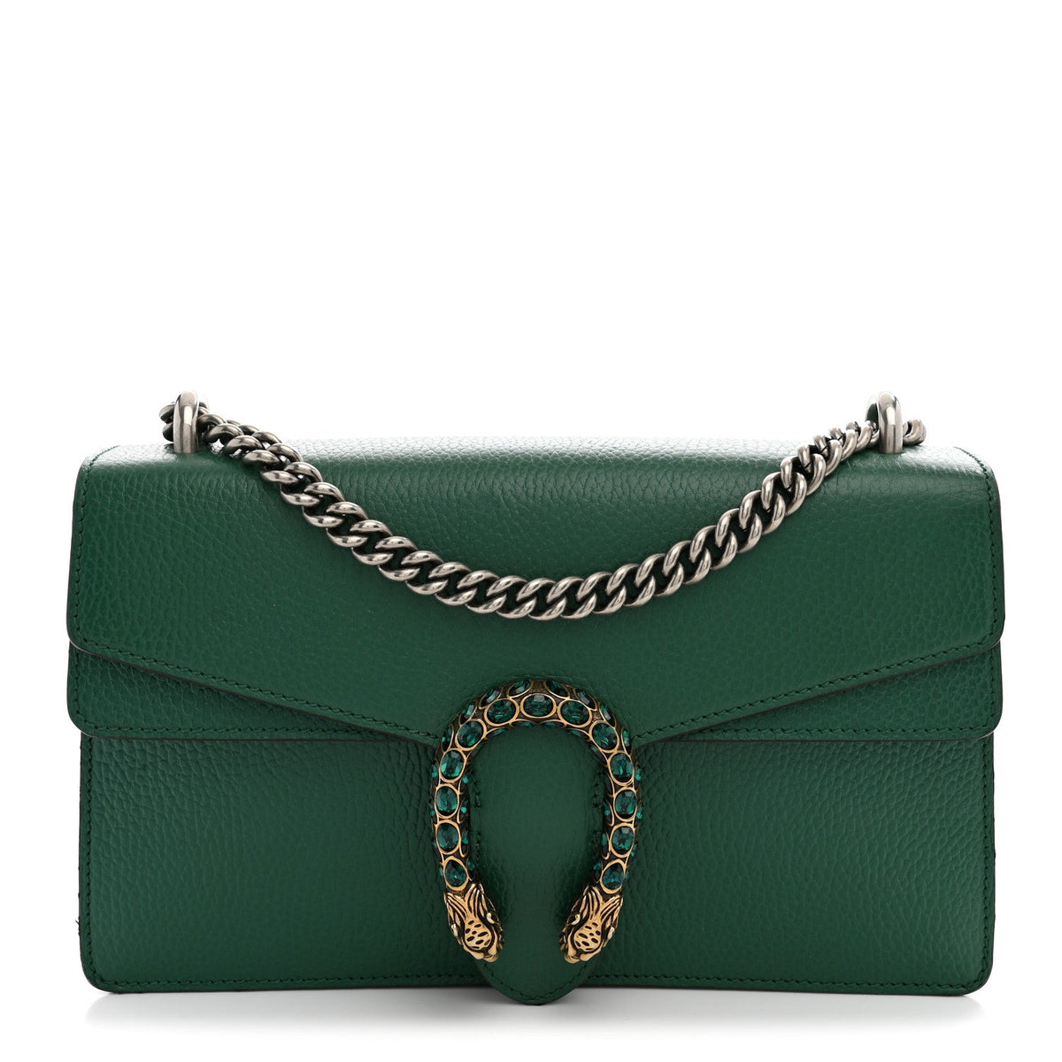 Pebbled Calfskin Small Dionysus Shoulder Bag Emerald wholesalehk.shop