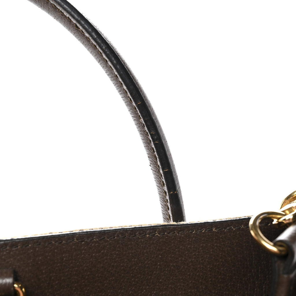 Monogram Jumbo GG Textured Dollar Calfskin Web Small Tote Bag Camel Ebony New Acero wholesalehk.shop