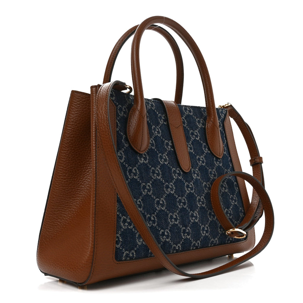 New Denim GG Monogram Dollar Calfskin Medium Jackie 1961 Tote Blue Tea Cuir Epilog £¨ Direct shipment via from wholesalehk.shop