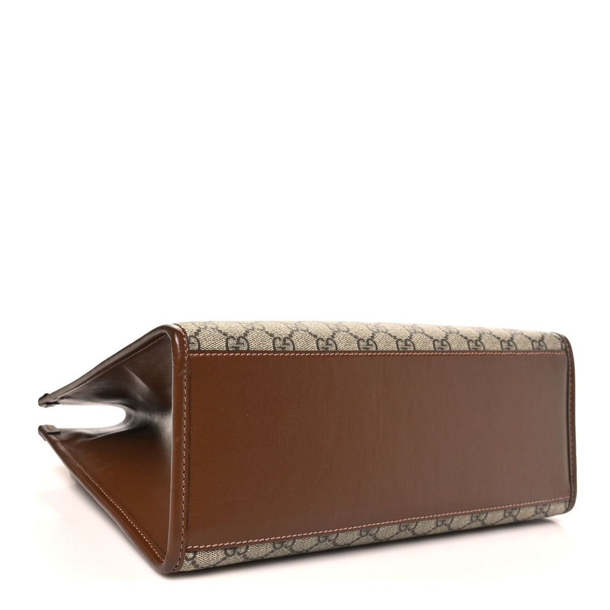 GG Supreme Monogram Azalea Calfskin Small Retro Interlocking G Tote Bag Beige Ebony Brown Sugar wholesalehk.shop