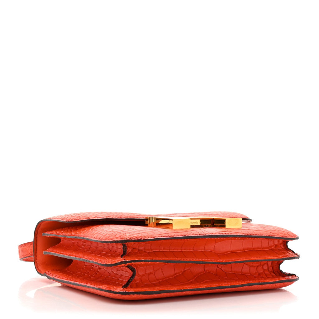 Matte Alligator Constance 18 Rouge Indien £¨ Direct shipment via from wholesalehk.shop