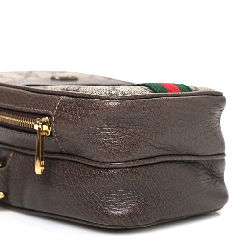 GG Supreme Monogram Web Mini Ophidia Double Zip Crossbody Bag Beige New Acero wholesalehk.shop