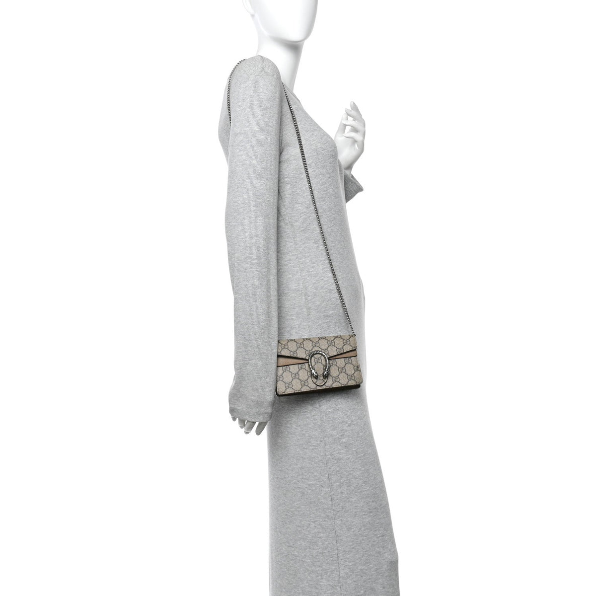 GG Supreme Monogram Super Mini Dionysus Shoulder Bag Taupe wholesalehk.shop