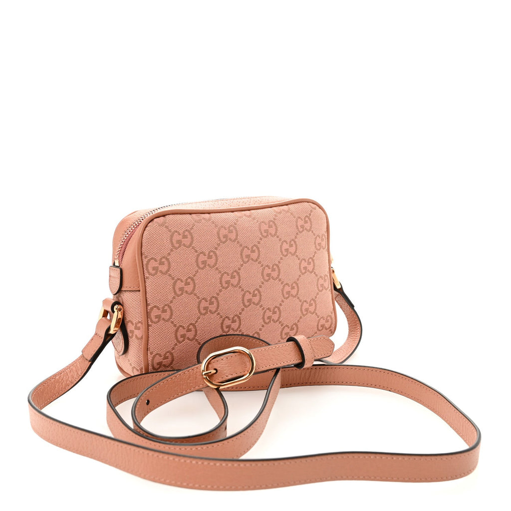 Monogram Textured Dollar Calfskin Mini Ophidia Shoulder Bag Cloche Rose Pink wholesalehk.shop