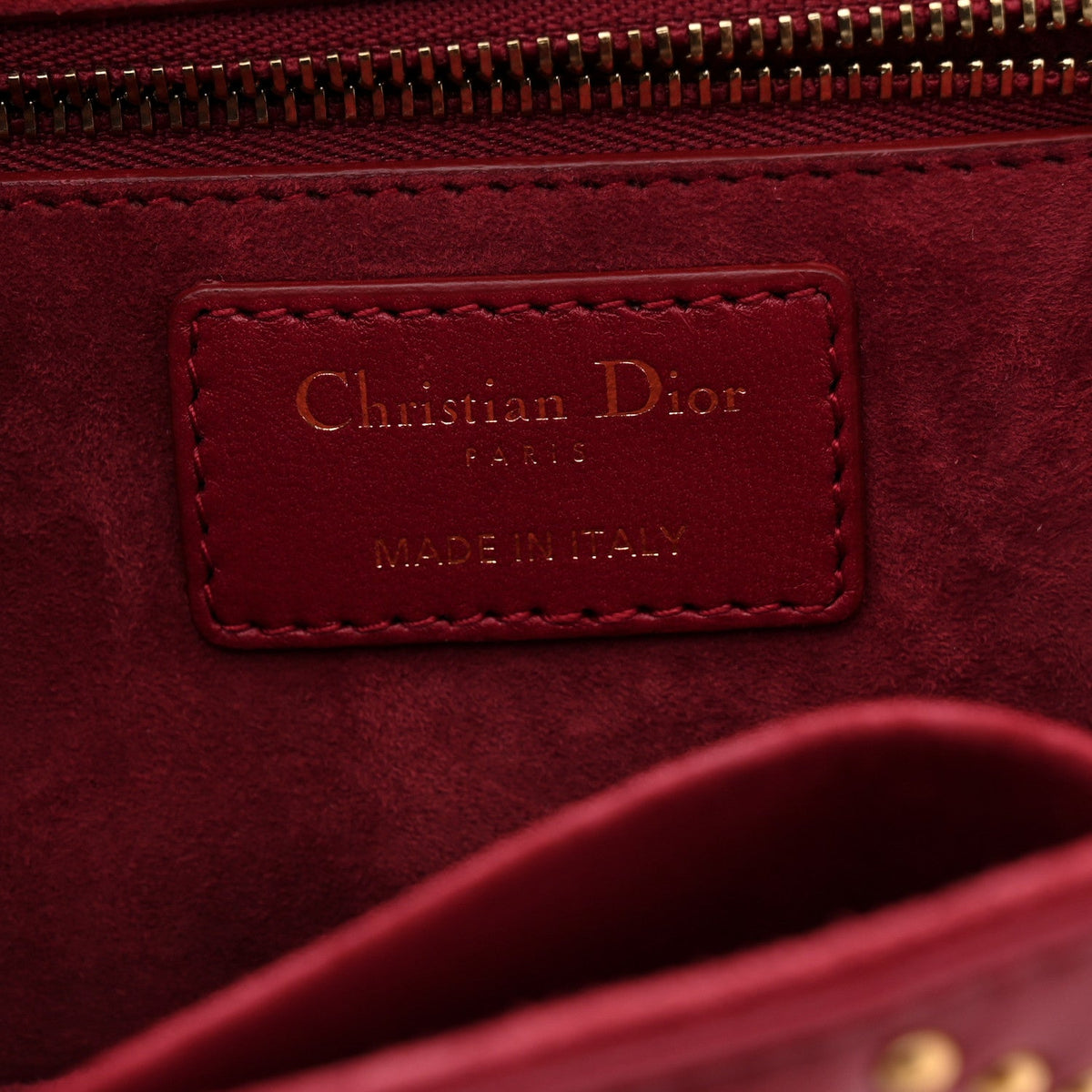 Lambskin Cannage Studded Small Dioraddict Flap Bag Red wholesalehk.shop