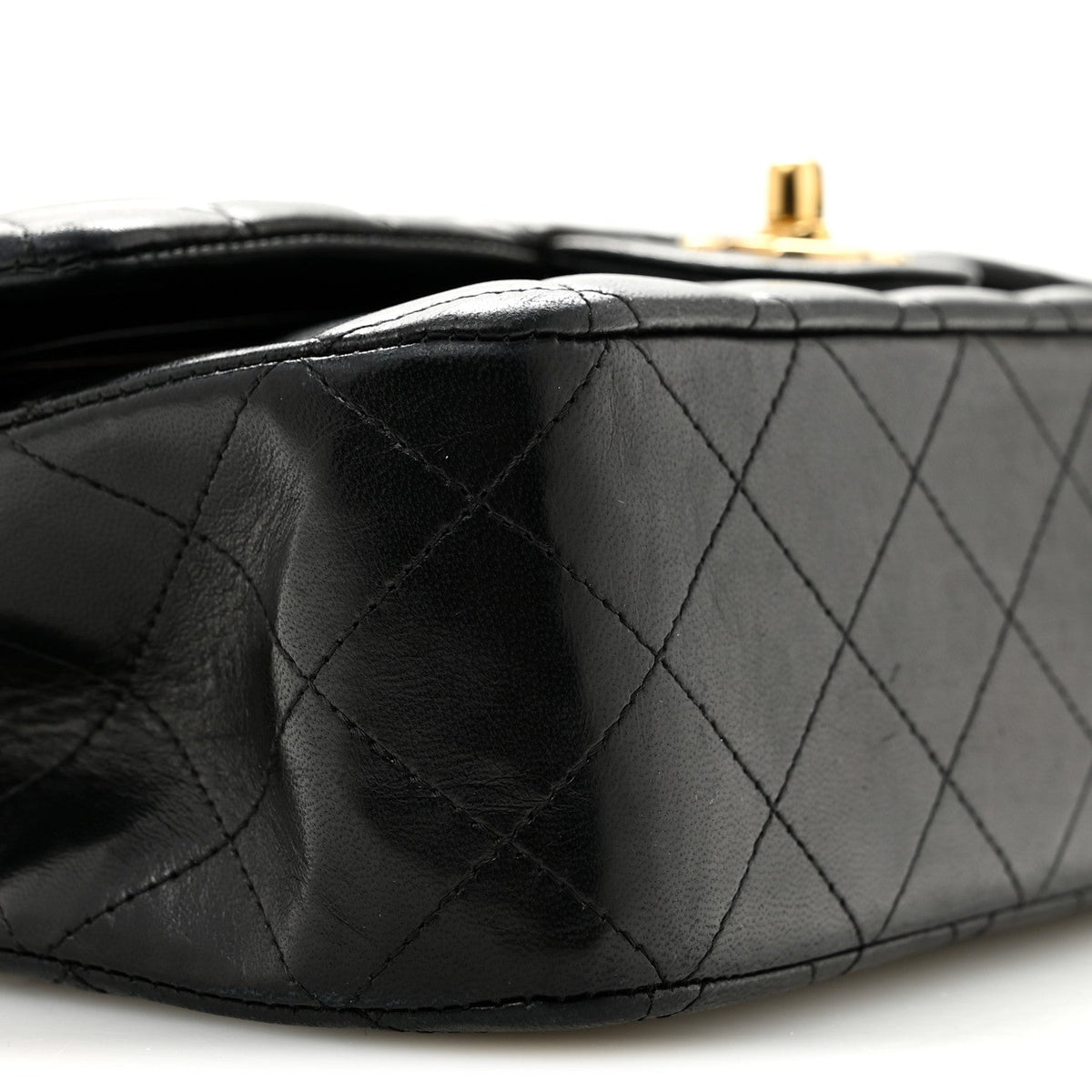 Lambskin Quilted Medium Double Flap Black wholesalehk.shop