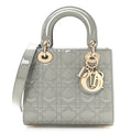 Patent Cannage Small Lady Dior Grey wholesalehk.shop