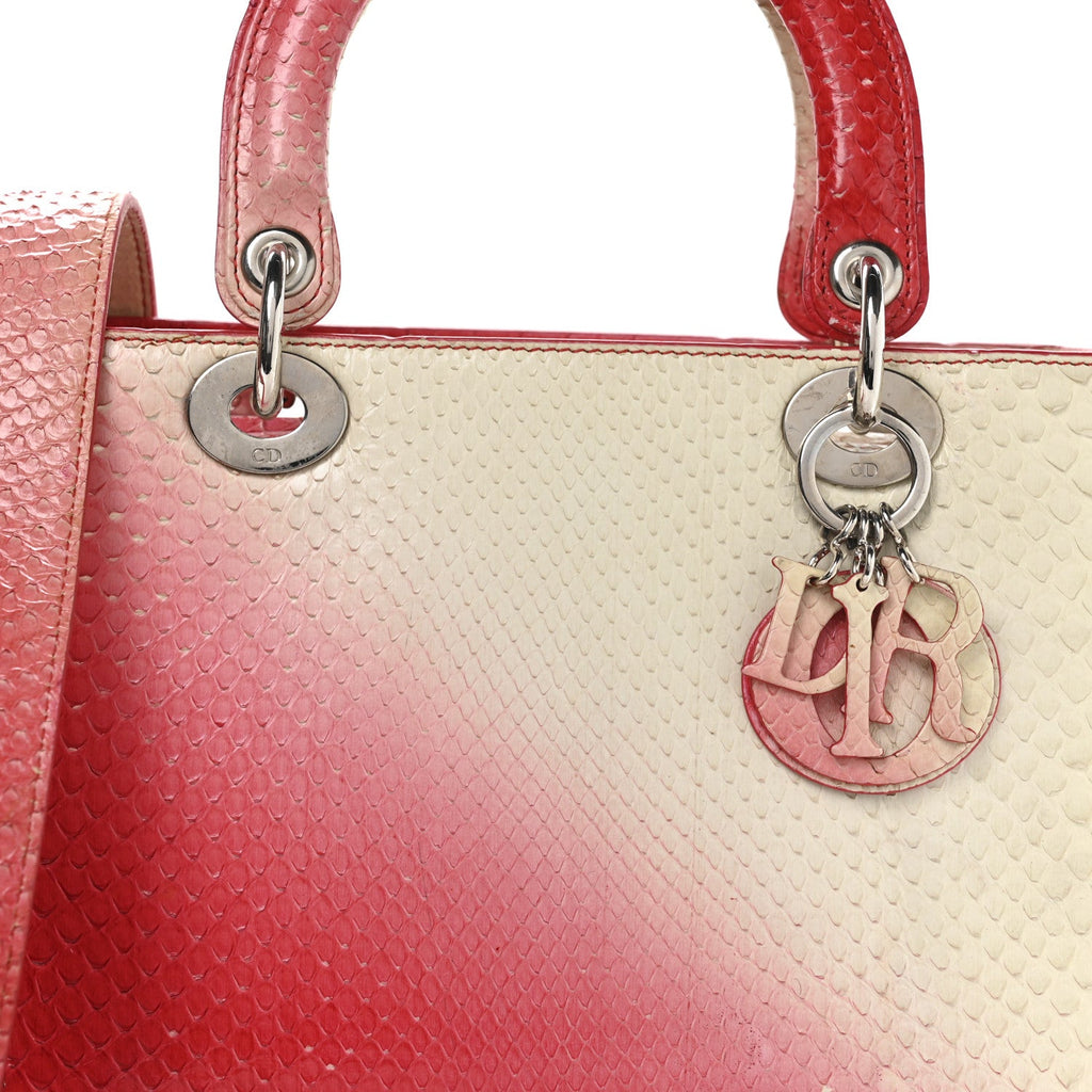 Snakeskin Ombre Medium Lady Dior Red White wholesalehk.shop