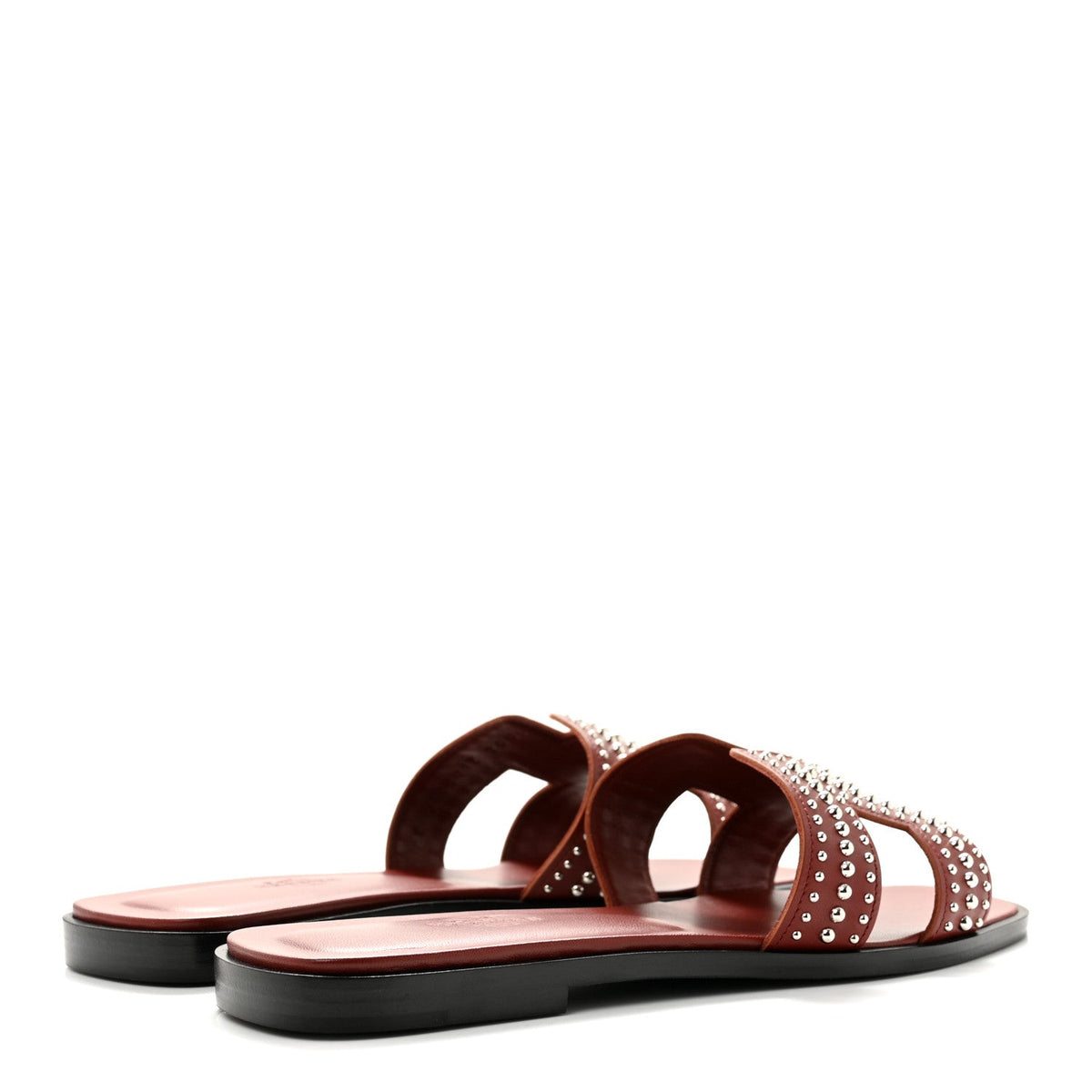 Calfskin Studded Oran Sandals 36.5 Rouge Tomette wholesalehk.shop