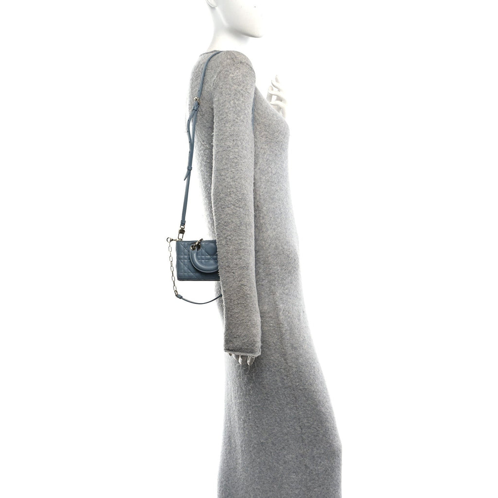 Lambskin Cannage Micro Lady D-Joy Cloud Blue wholesalehk.shop