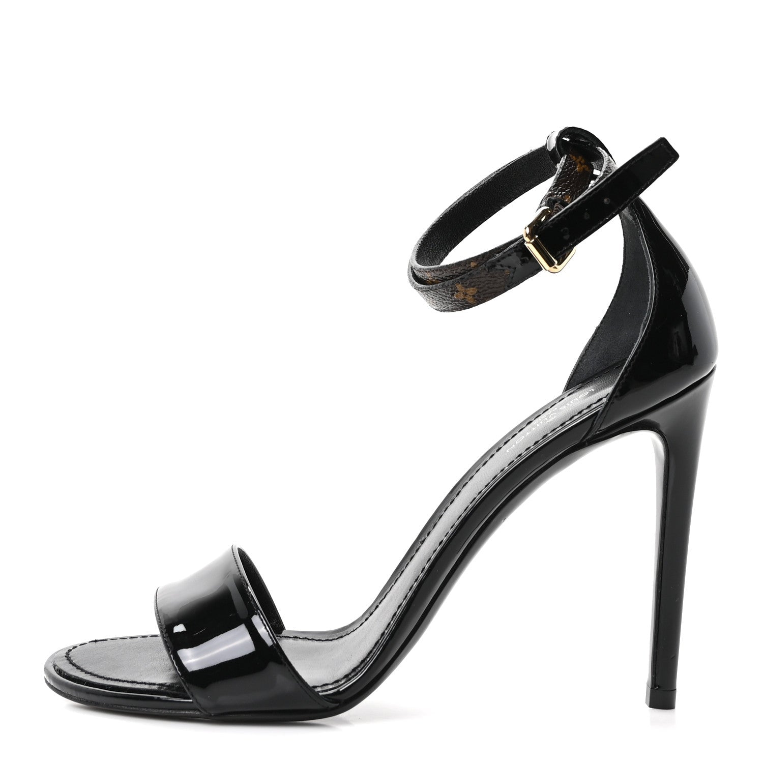 Patent Monogram Call Back Sandals 37 Black £¨ Direct shipment via from wholesalehk.shop