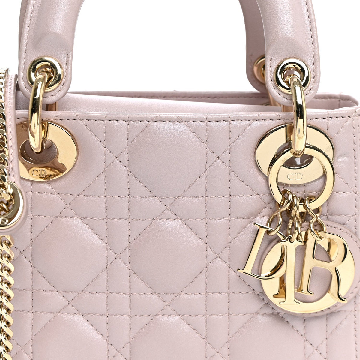 Metallic Lambskin Cannage Mini Lady Dior Lotus wholesalehk.shop