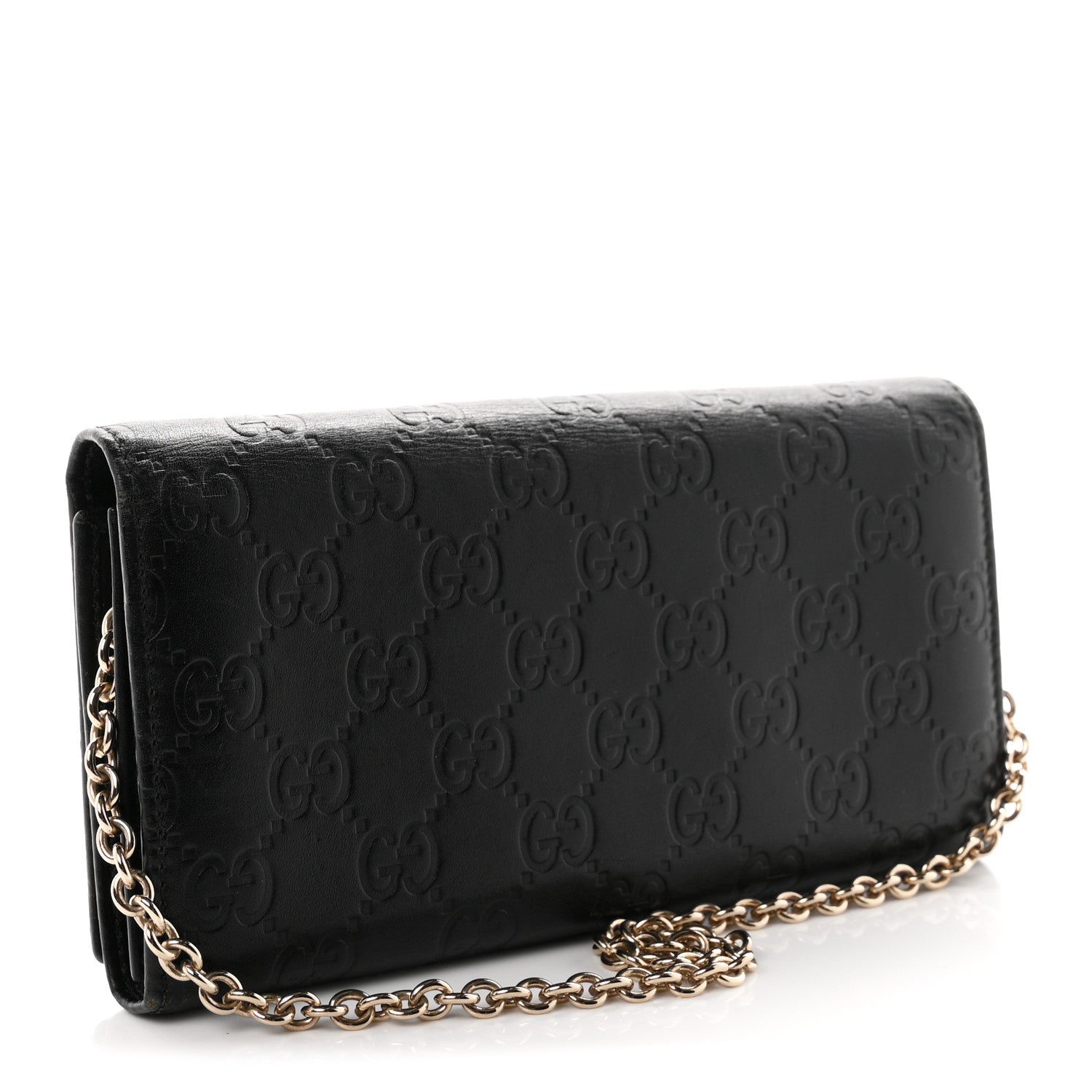 Guccissima Margaux Calfskin Metal Bar Chain Wallet Black £¨ Direct shipment via from wholesalehk.shop