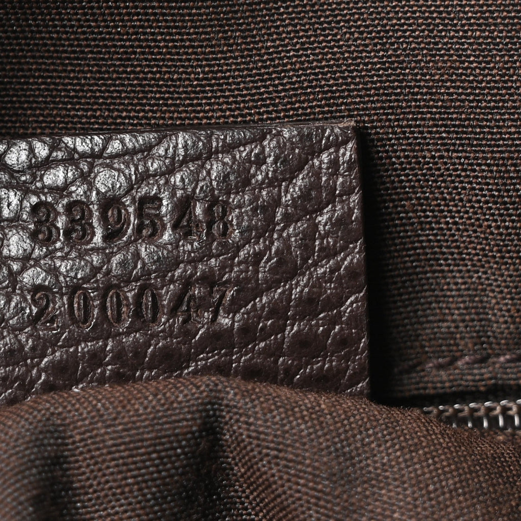Calfskin Bamboo Top Handle Tote Dark Brown wholesalehk.shop