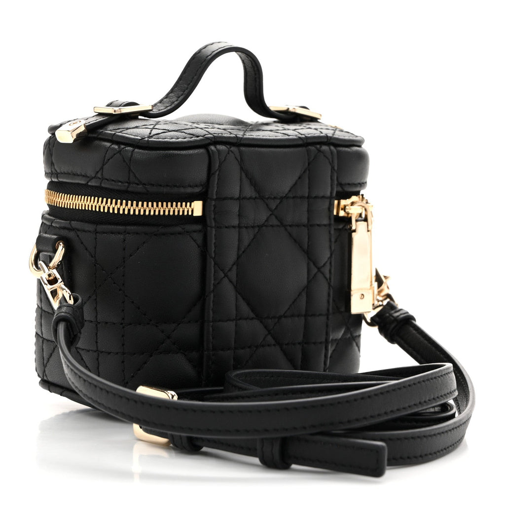 Lambskin Cannage Micro Lady Dior Vanity Case Black wholesalehk.shop
