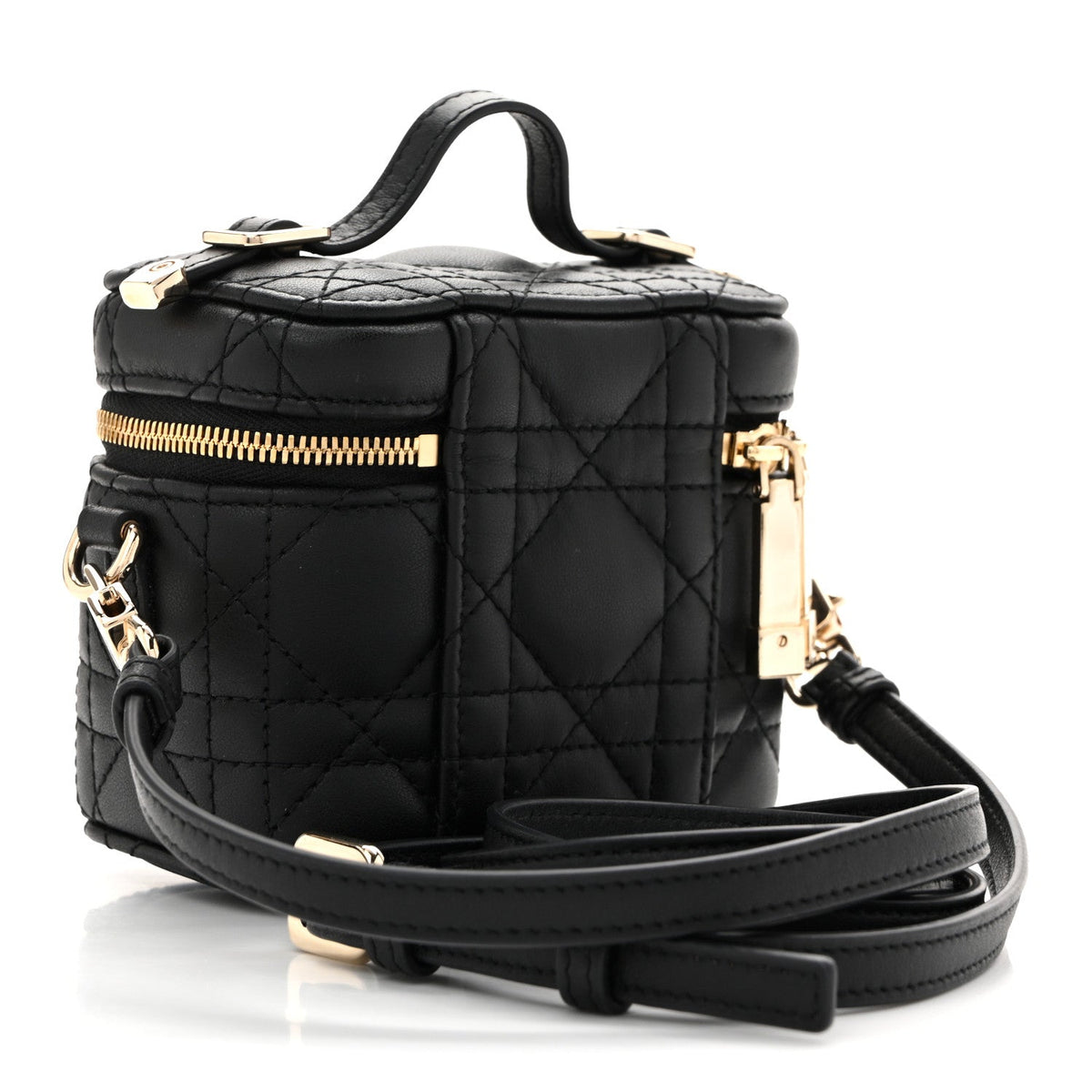 Lambskin Cannage Micro Lady Dior Vanity Case Black wholesalehk.shop