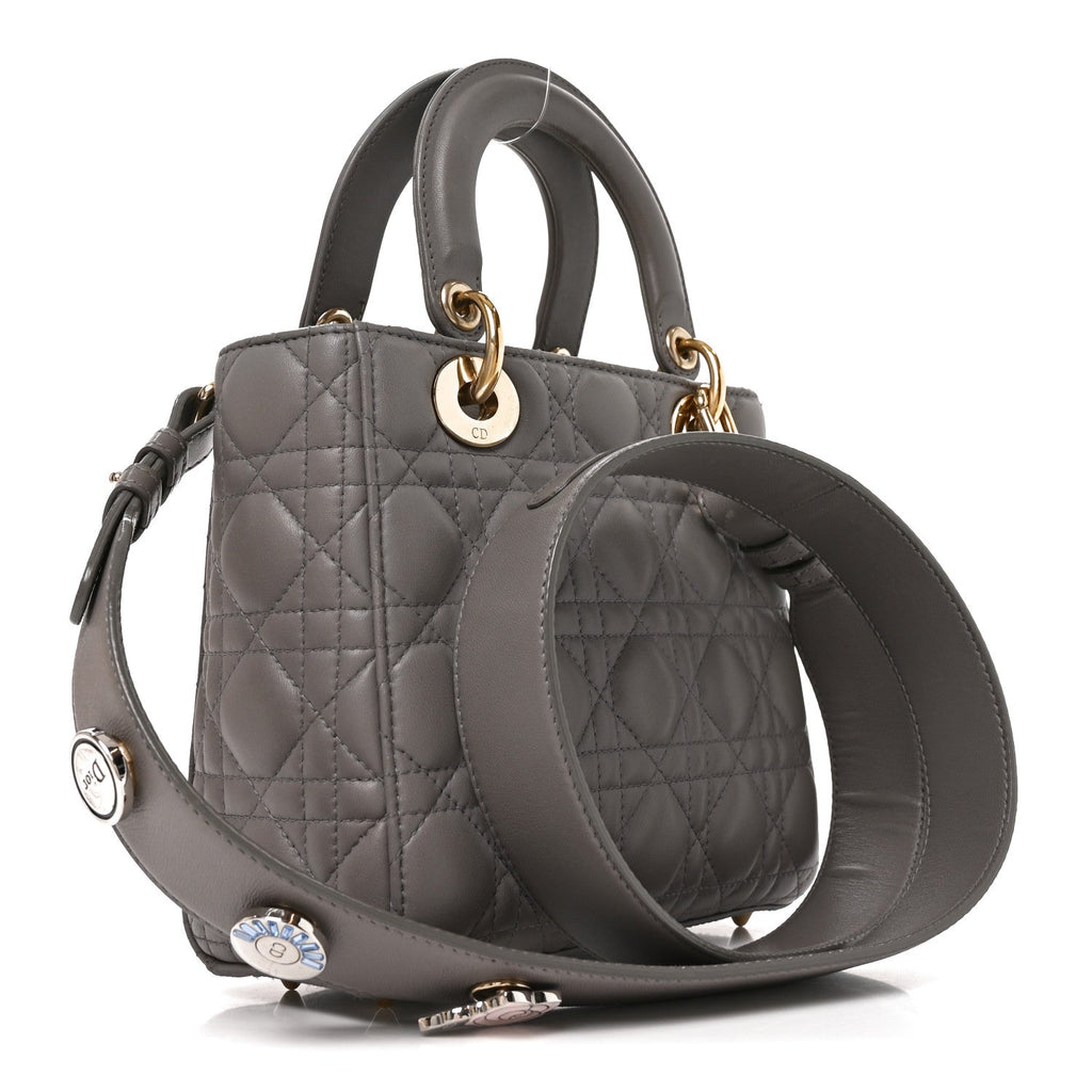 Lambskin Cannage Small My ABCDior Lady Dior Grey wholesalehk.shop