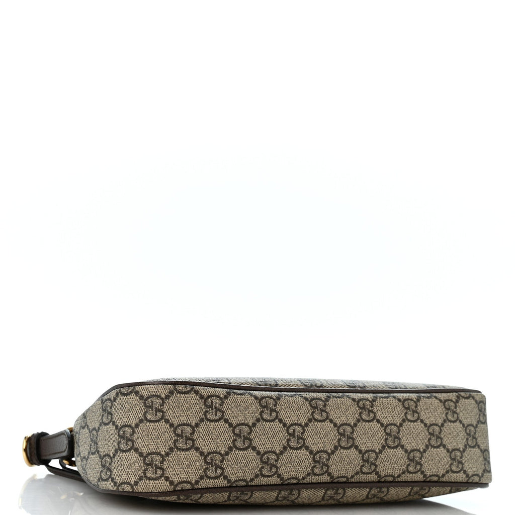 GG Supreme Monogram Textured Dollar Calfskin Small Ophidia Hobo Beige Ebony New Acero wholesalehk.shop
