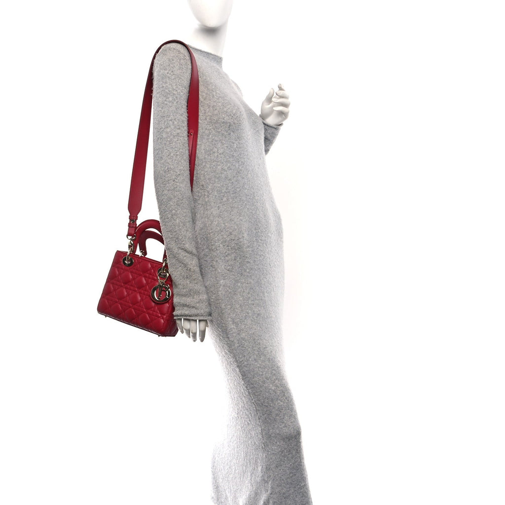 Lambskin Cannage Small My ABCDior Lady Dior Red wholesalehk.shop