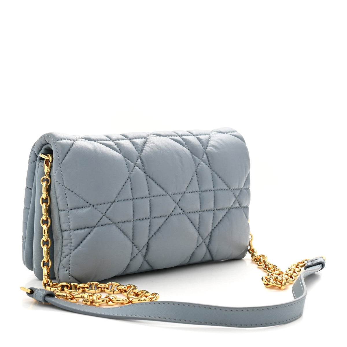Lambskin Macrocannage Mini Dior Caro Bag Cloud Blue wholesalehk.shop