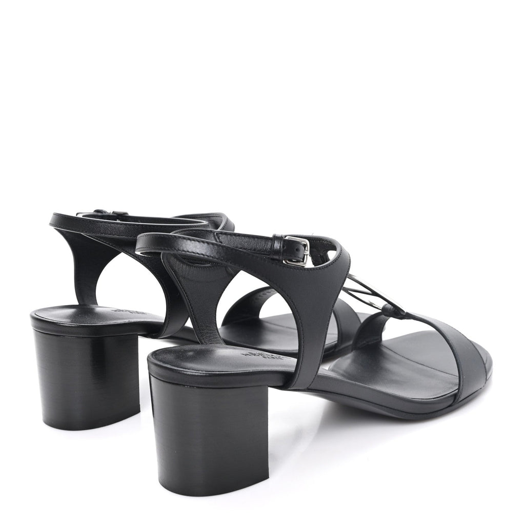 Calfskin Miramar 50 Sandals 40 Black wholesalehk.shop