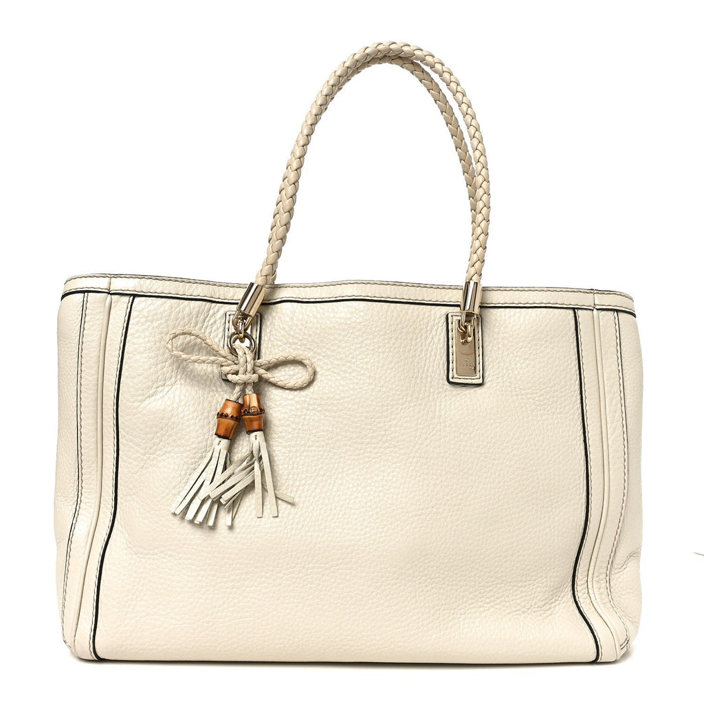 Pebbled Calfskin Medium Bella Tote Off White wholesalehk.shop