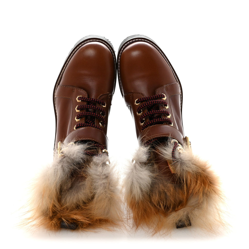 Calfskin Fur Territory Flat Ranger Combat Boots 37 Cognac £¨ Direct shipment via from wholesalehk.shop