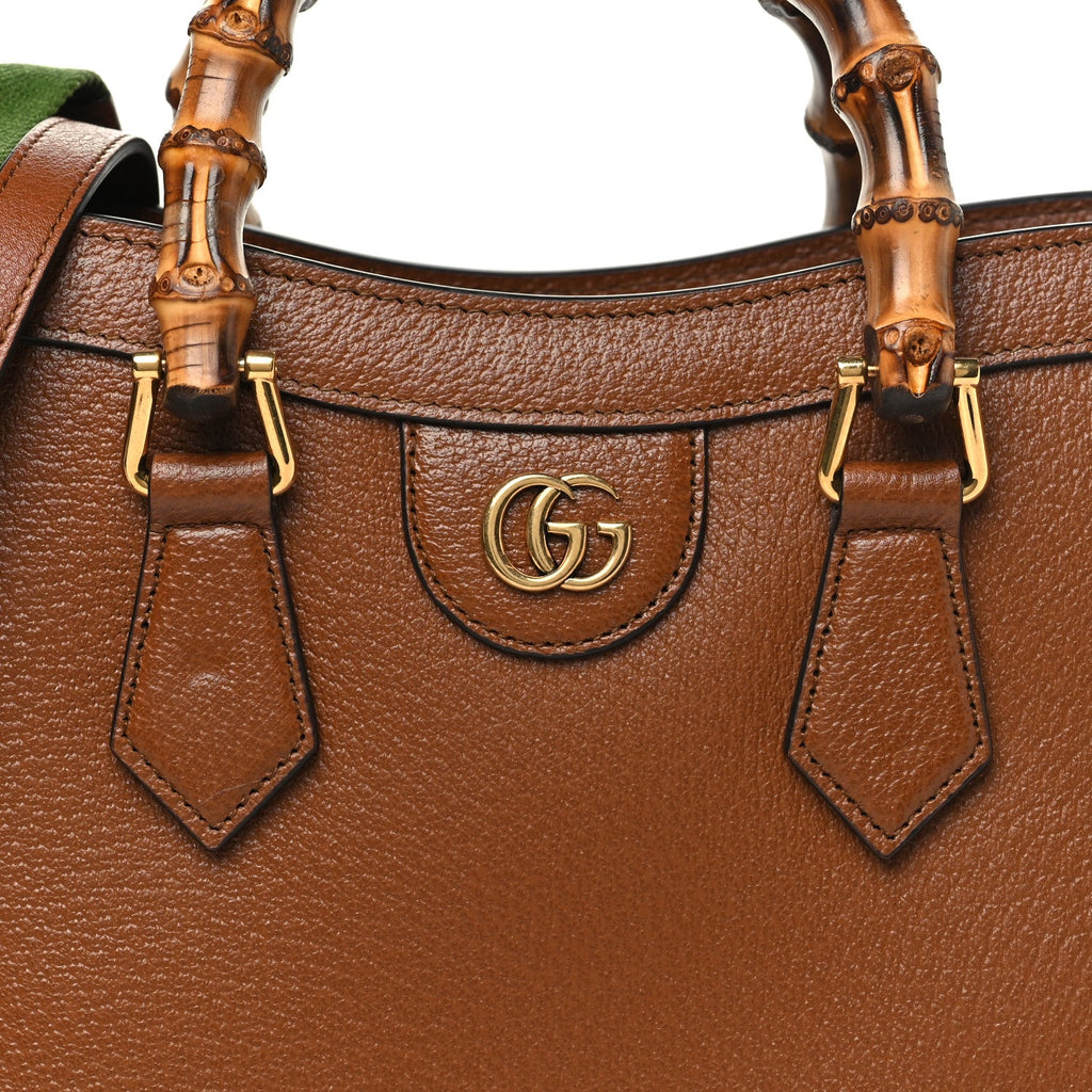 Textured Dollar Calfskin Web Small Diana Tote Bag Cuir Black wholesalehk.shop