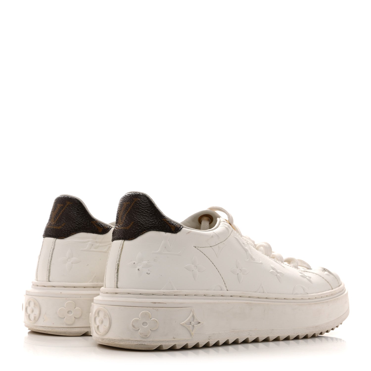 Lambskin Embossed Monogram Time Out Sneakers 35  White £¨ Direct shipment via from wholesalehk.shop