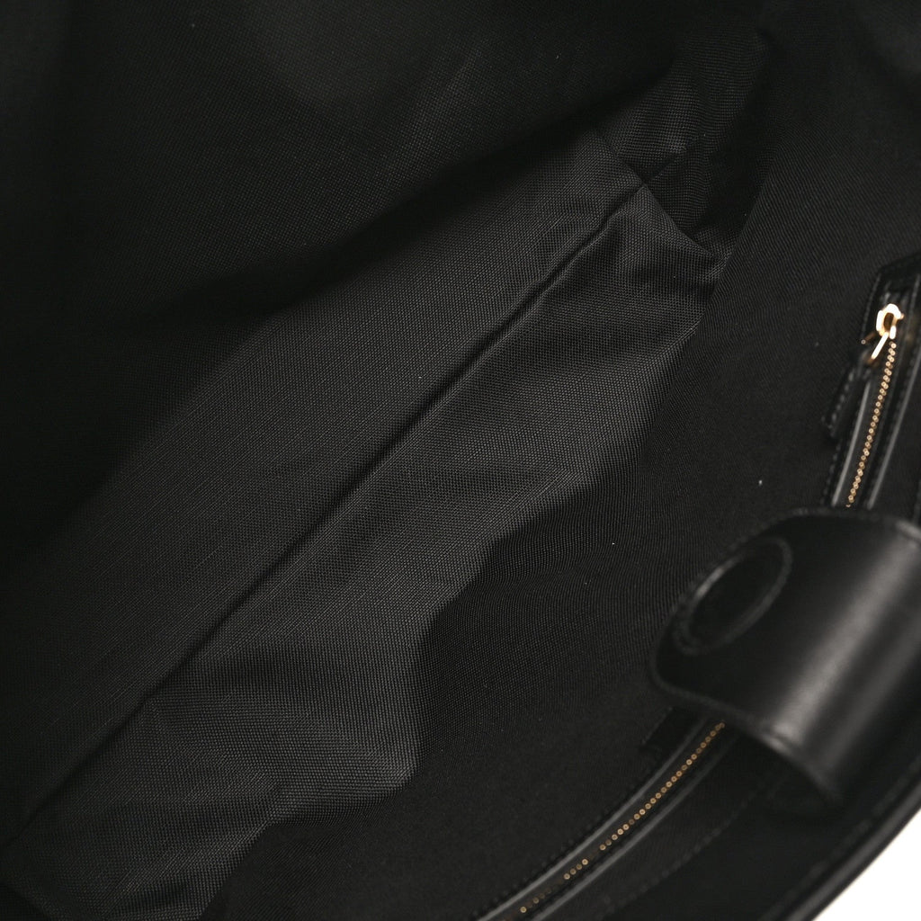 GG Calfskin Embossed Emblem Large Tote Bag Black wholesalehk.shop