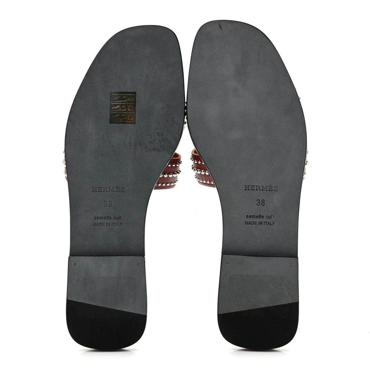 Calfskin Studded Oran Sandals 36.5 Rouge Tomette wholesalehk.shop