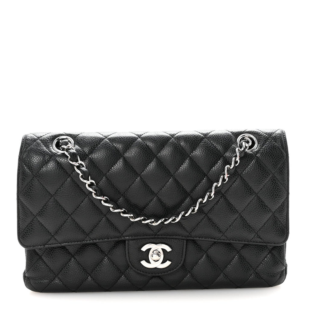 Caviar Quilted Medium Double Flap Black wholesalehk.shop