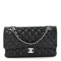 Caviar Quilted Medium Double Flap Black wholesalehk.shop